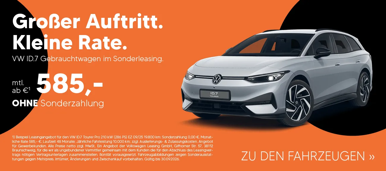Online VW ID-7 Gebrauchtwagen Sonderleasing