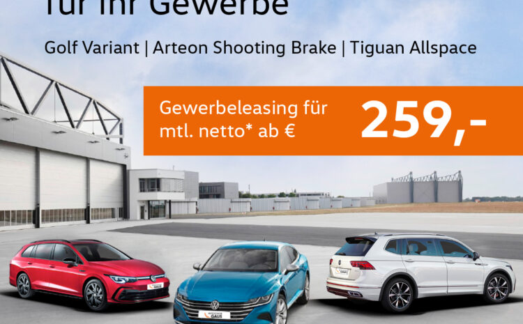  VW Sonderleasing für Ihr Gewerbe